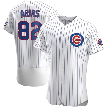 Michael Arias Men's Authentic Chicago Cubs White Home Jersey