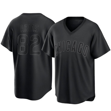 Michael Arias Men's Replica Chicago Cubs Black Pitch Fashion Jersey