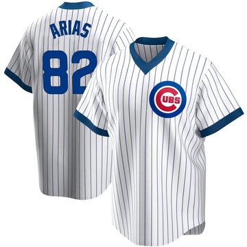 Michael Arias Men's Replica Chicago Cubs White Home Cooperstown Collection Jersey