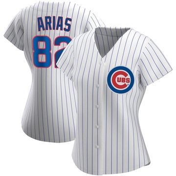 Michael Arias Women's Authentic Chicago Cubs White Home Jersey