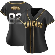 Michael Arias Women's Replica Chicago Cubs Black Golden Alternate Jersey