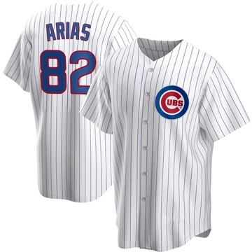 Michael Arias Youth Replica Chicago Cubs White Home Jersey