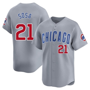 Sammy Sosa Men's Limited Chicago Cubs Gray Road Jersey