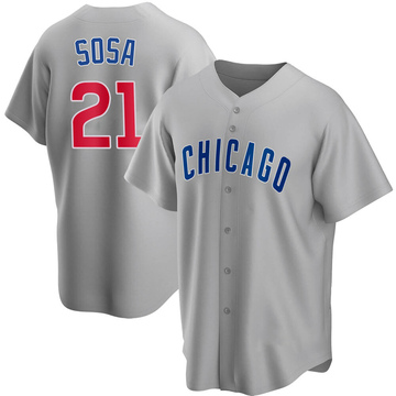 Sammy Sosa Men's Replica Chicago Cubs Gray Road Jersey