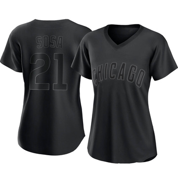 Sammy Sosa Women's Authentic Chicago Cubs Black Pitch Fashion Jersey