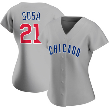 Sammy Sosa Women's Authentic Chicago Cubs Gray Road Jersey