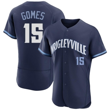 Yan Gomes Men's Authentic Chicago Cubs Navy 2021 City Connect Jersey