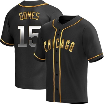 Yan Gomes Men's Replica Chicago Cubs Black Golden Alternate Jersey