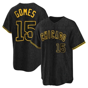 Yan Gomes Men's Replica Chicago Cubs Black Snake Skin City Jersey