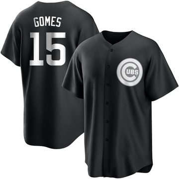 Yan Gomes Men's Replica Chicago Cubs Black/White Jersey